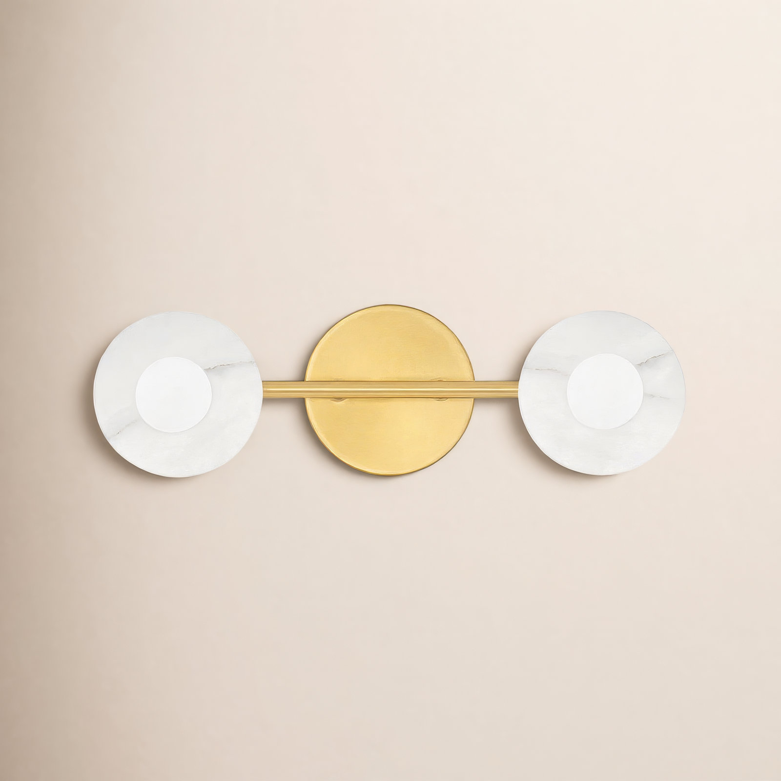 Erick 2 Light Dimmable Vanity Light, Aged Brass
