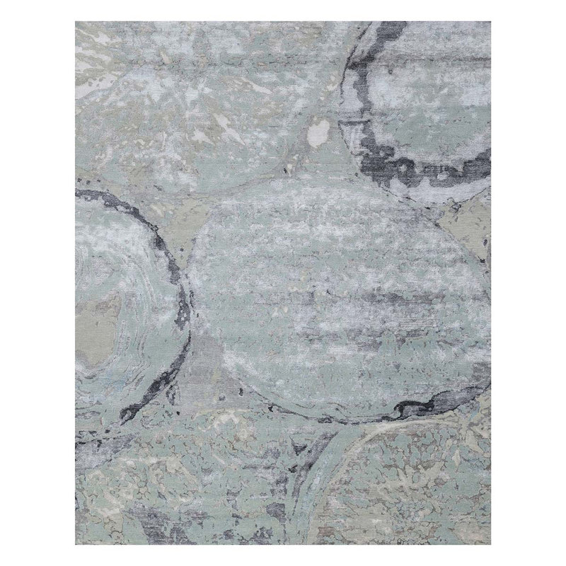 Handmade Wool Abstract Area Rug, Rectangle 8'1" x 10'1"