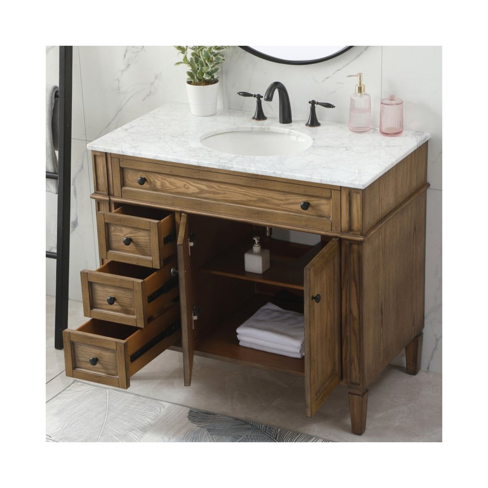 Rivers 40'' Single Bathroom Vanity, Driftwood