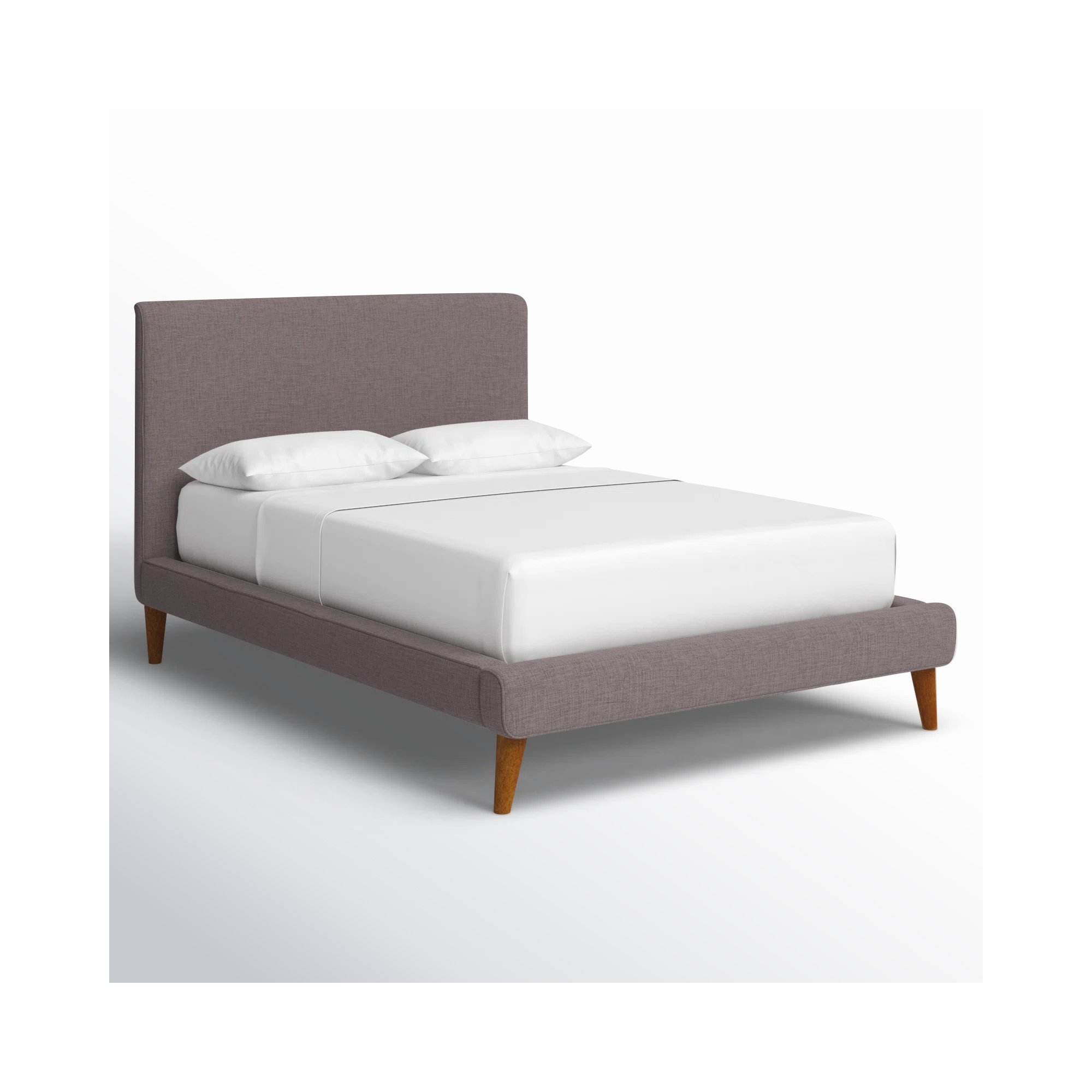 Williams Upholstered Bed, Dark Gray Linen, Queen