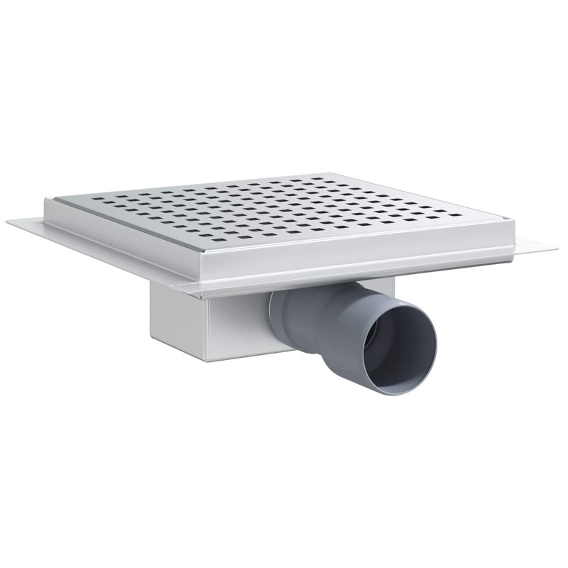  Shower Drain Silver Stainless Steel 304 Bathroom Drainage Fixture Cubic