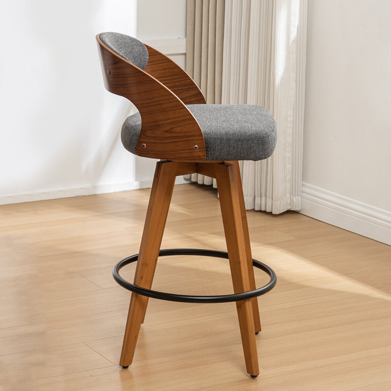 Colley Modern Swivel Bar Stool, Grey, Bar Stool (76.2cm Seat Height)