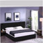 Lit plateforme extra-large en velours moelleux avec 2 tablettes de rangement, 2 lampes de lecture et une connexion USB, noir