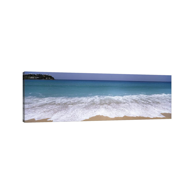 Bubbling Surf On A Beach, Antigua And Barbuda by Panoramic Images - Panoramic Gallery-Wrapped Canvas Giclée on Canvas