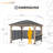 Sunjoy Wood Gazebo 11 x 11 ft. Hardtop Gazebo Cedar Wood Framed Hot Tub Gazebo with Steel and Polycarbonate Hardtop and bar Shelf