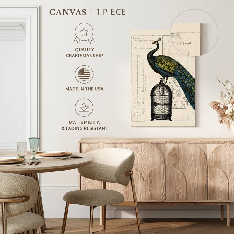 Peacock Birdcage II, 45" H x 30" W
