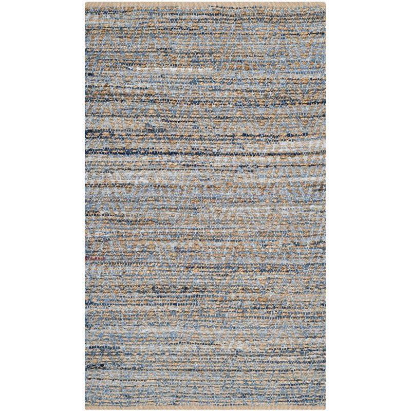 Doleman Hand Woven Jute Striped Rug, Rectangle 3' x 5'