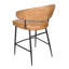 Ensemble de table de comptoir 36 po Gluck avec 2 chaises de comptoir Barrett en cuir caramel authentique