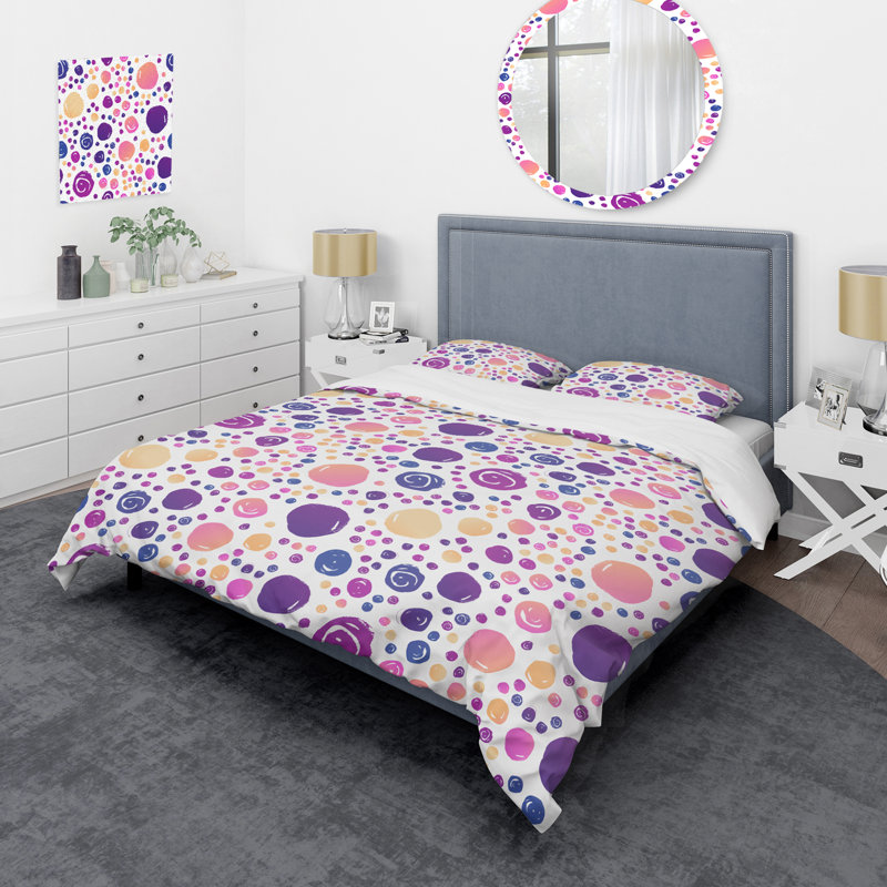 Ensemble de housse de couette en microfibre rose / mauve 2 pièces, Housse de couette simple + 1 taie décorative stan