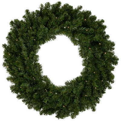 Couronne de Noël artificielle pré-éclairée pin canadien