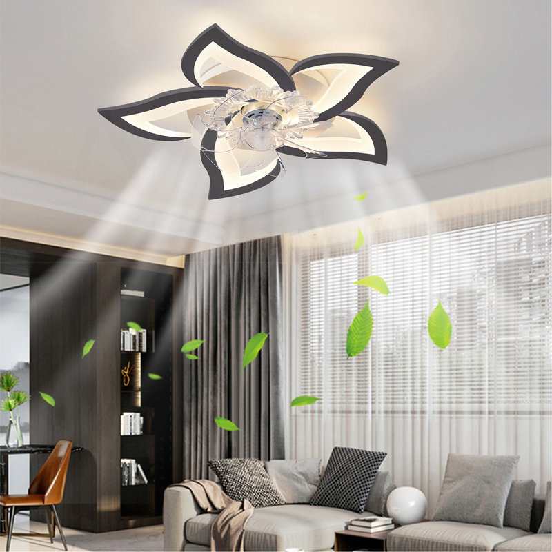 Ventilateur de plafond 27 pouces avec lumières DEL à contrôle variable à distance, ventilateur à 6 vitesses