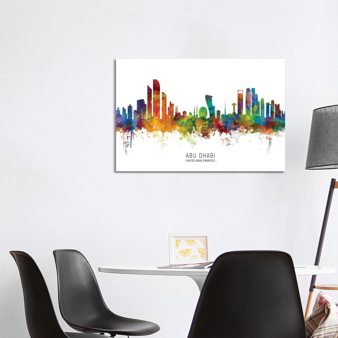 Abu Dhabi Skyline by Michael Tompsett - Wrapped Canvas Painting