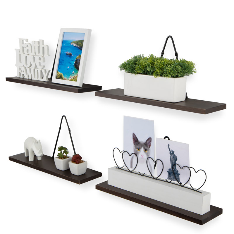 Daley 4 Piece Pine Floating Shelf