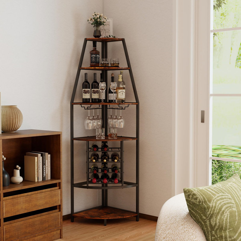 Wine Bottle & Glass Rack Vintage Wood