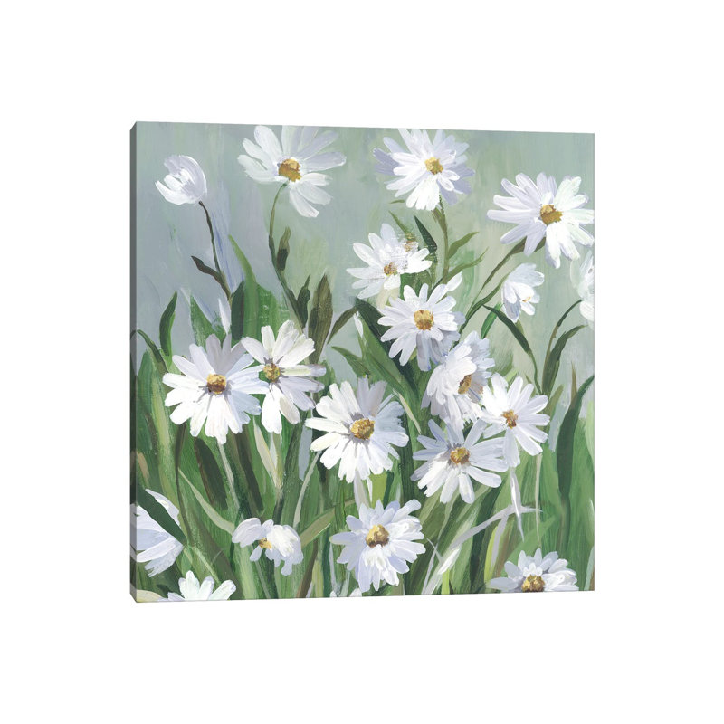 «Daisy Day» par - Toile tendue, H 12 po x l 12 po x P 0,75 po, Toile tendue
