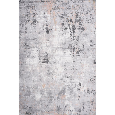 Élégant tapis gris / multicolore à motif abstrait multicolore 5 x 7 po
