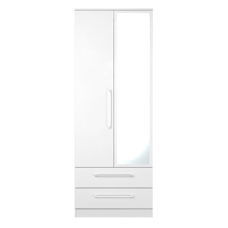 Talhaa Manufactured Wood Wardrobe, White Gloss/White