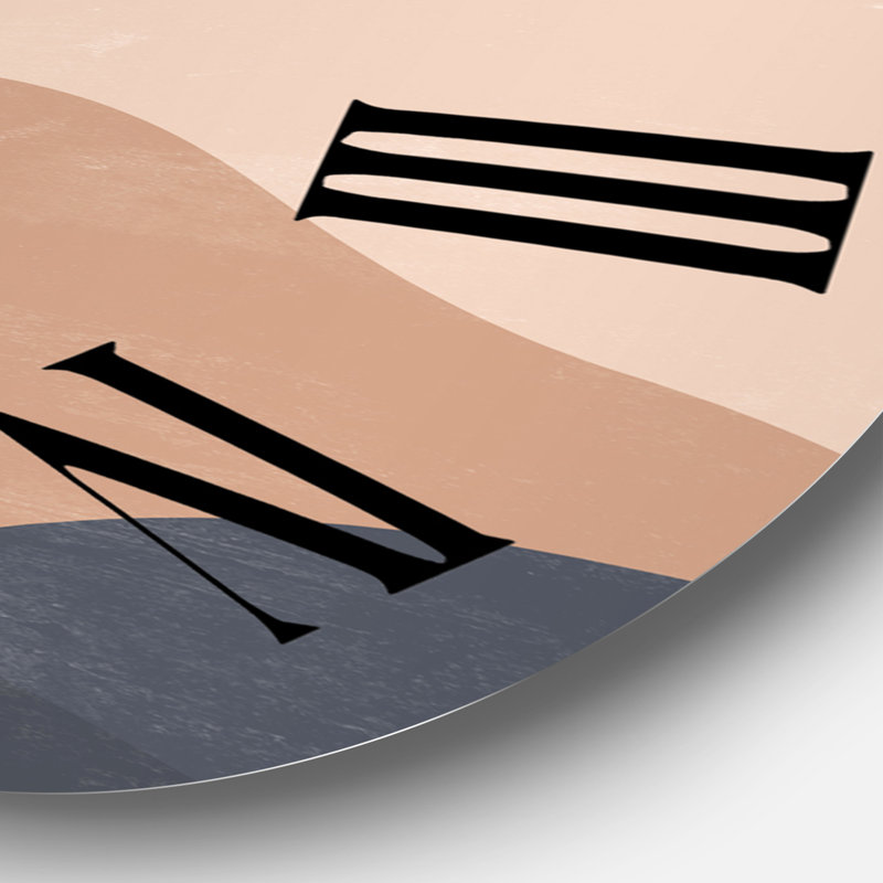 Abstrait lune rouge dans les montagnes aux tons de terre II - horloge murale moderne, Grand