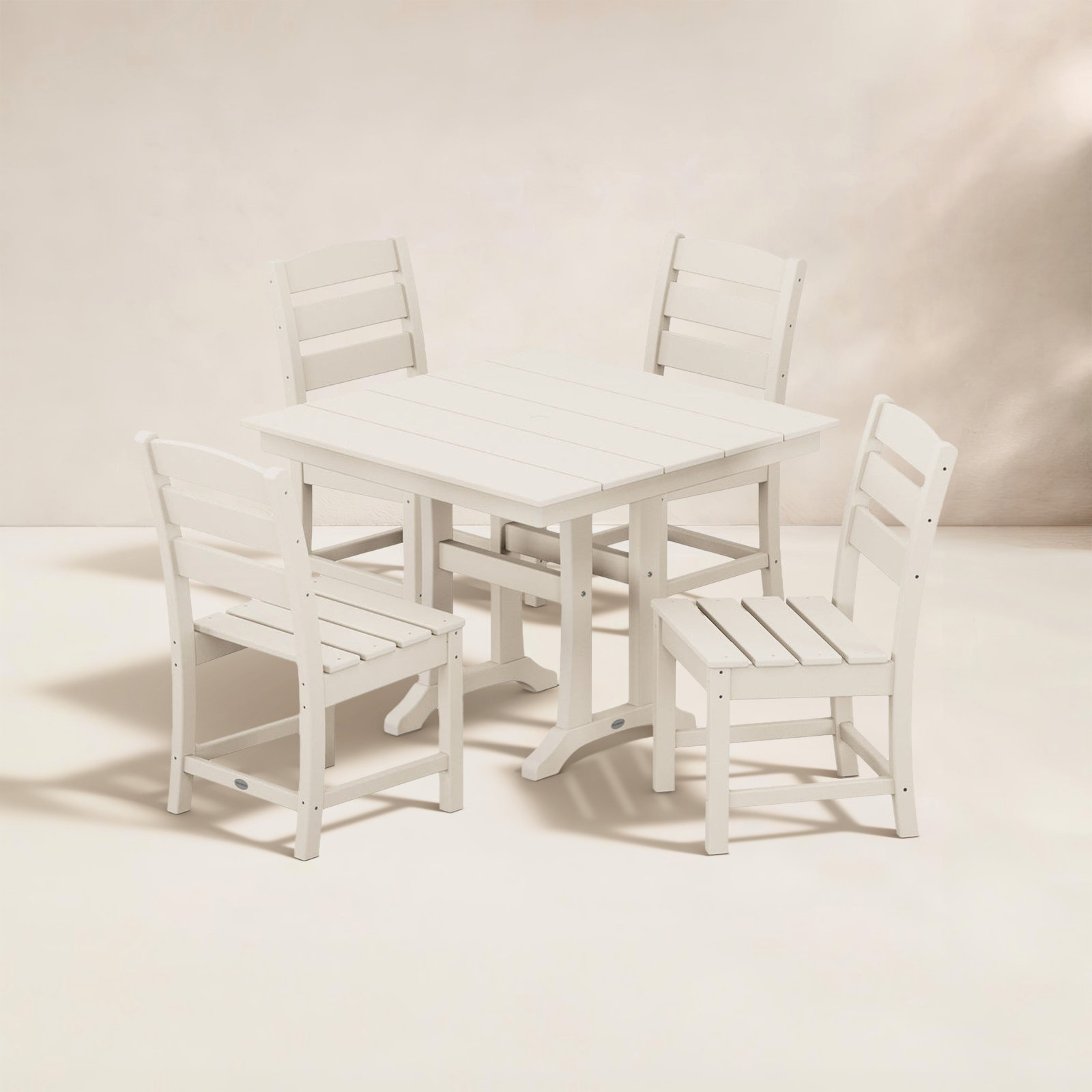 POLYWOOD® Lakeside 38" Patio Dining Set, Sand