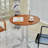 Walnut Silver Round Birch Iron Dining table