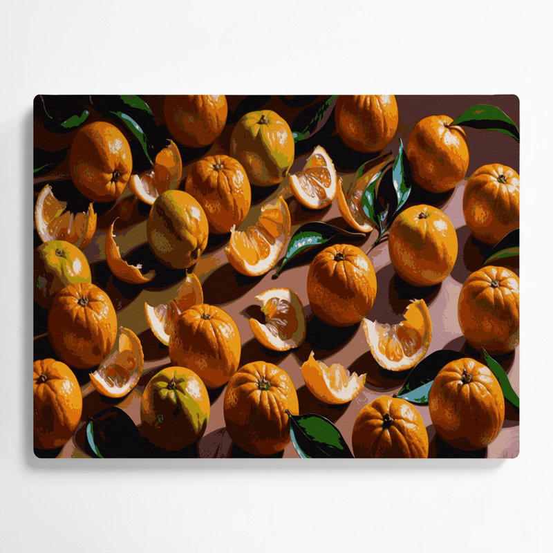 Fruit Clementine Brown Metal Wall Art, 11" H x 14" W