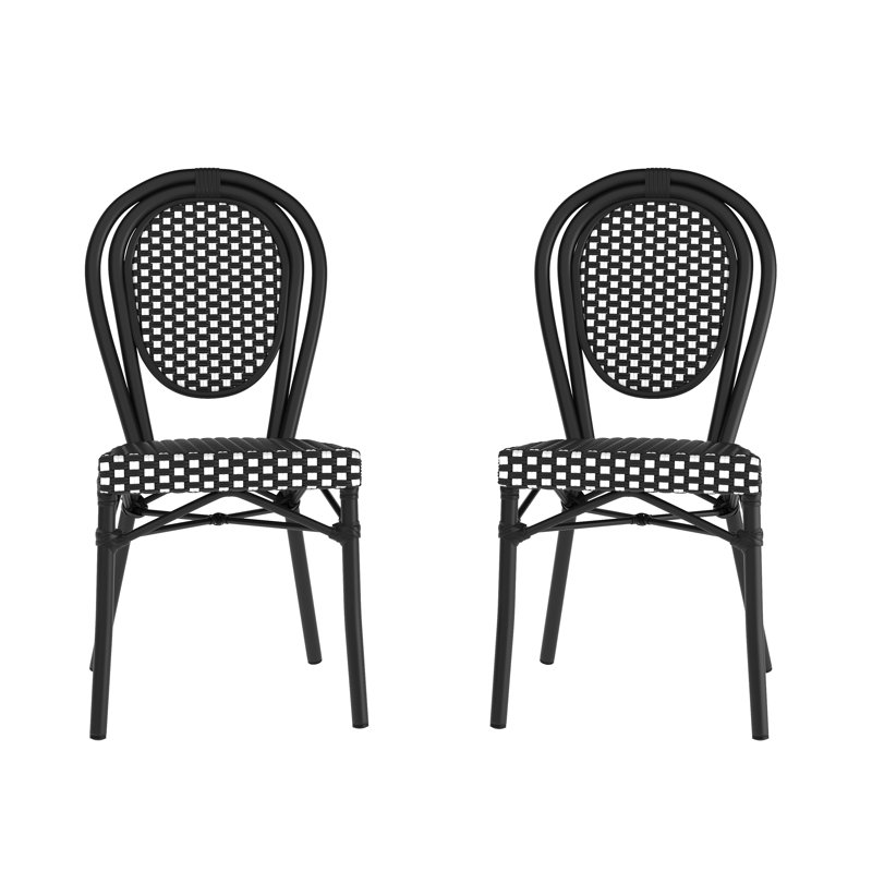 Chaises Paris empilables Cloquet, Noir / blanc, 2
