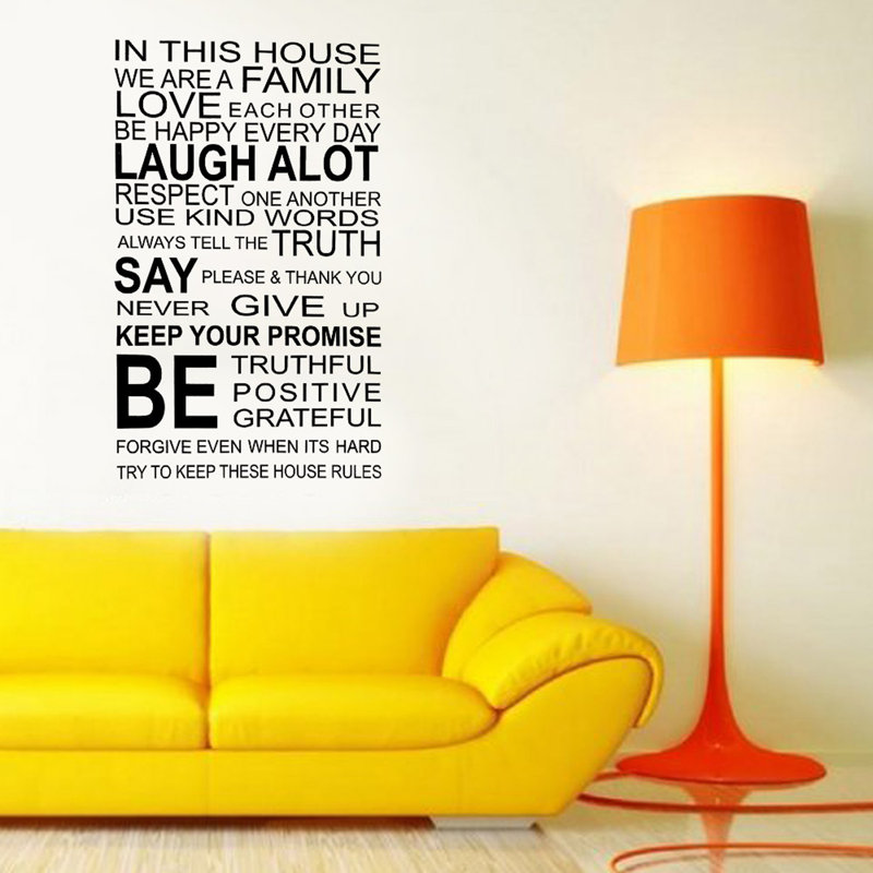 Family Rules Quote Wall Decal