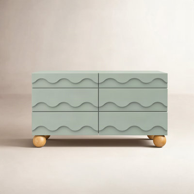 Lido Wave 6-Drawer Wide Dresser