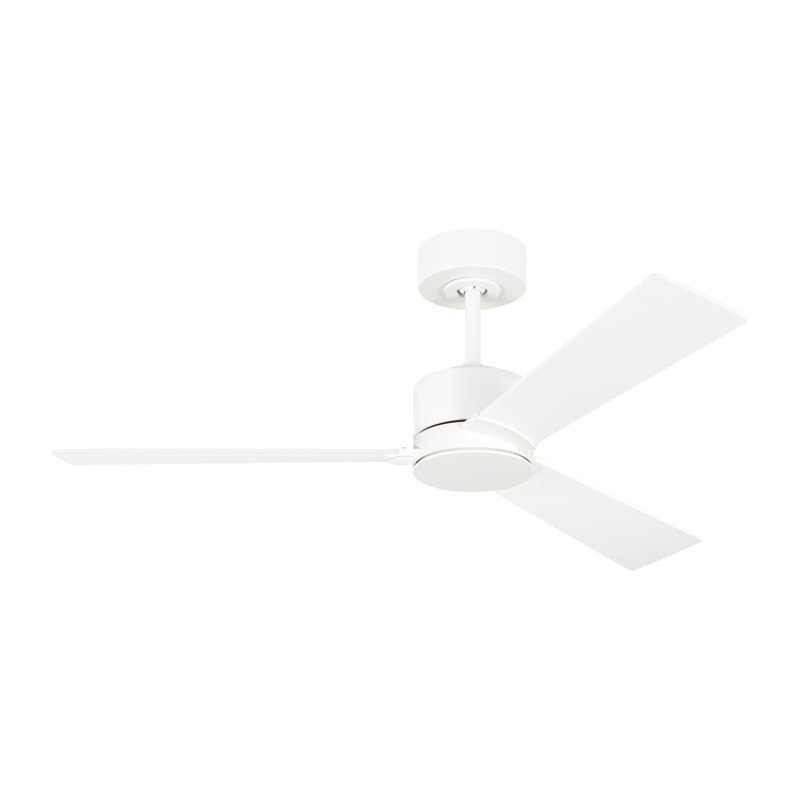 Rozzen Downrod Ceiling Fan, Matte White, 44", Matte White