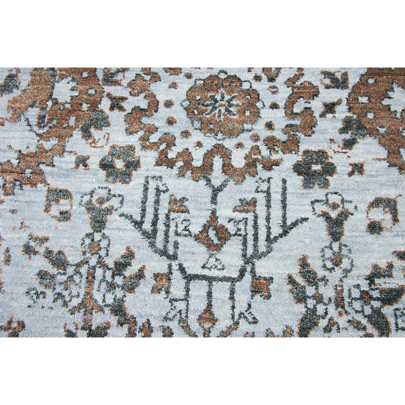 Floral Area Rug in Brown, Rectangle 10' x 14'
