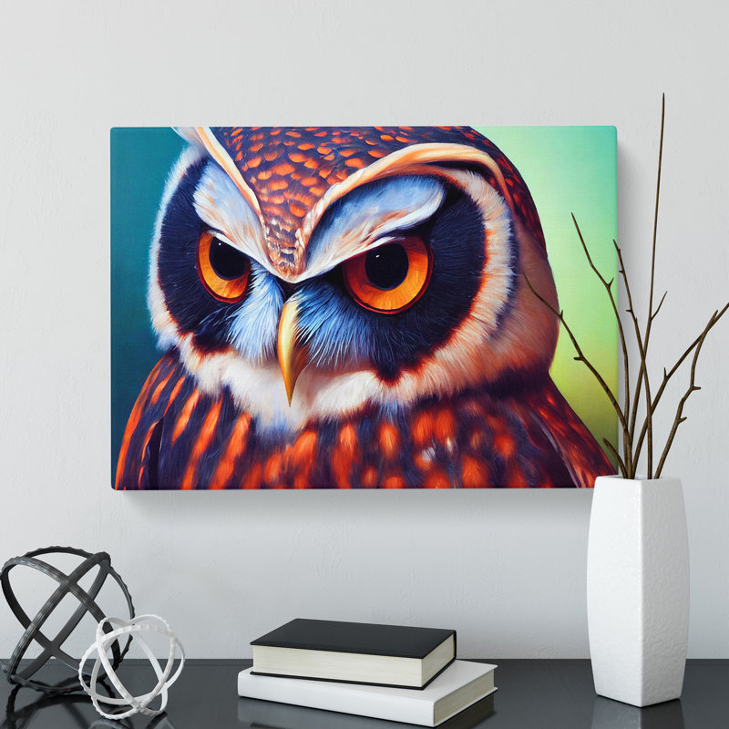 Brilliant Owl - Wrapped Canvas Print, 35cm H x 50cm W x 3cm D