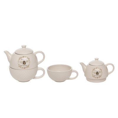 Ensemble de théière en céramique 6,5 "pour une tasse et une tasse Bungalow Rose
