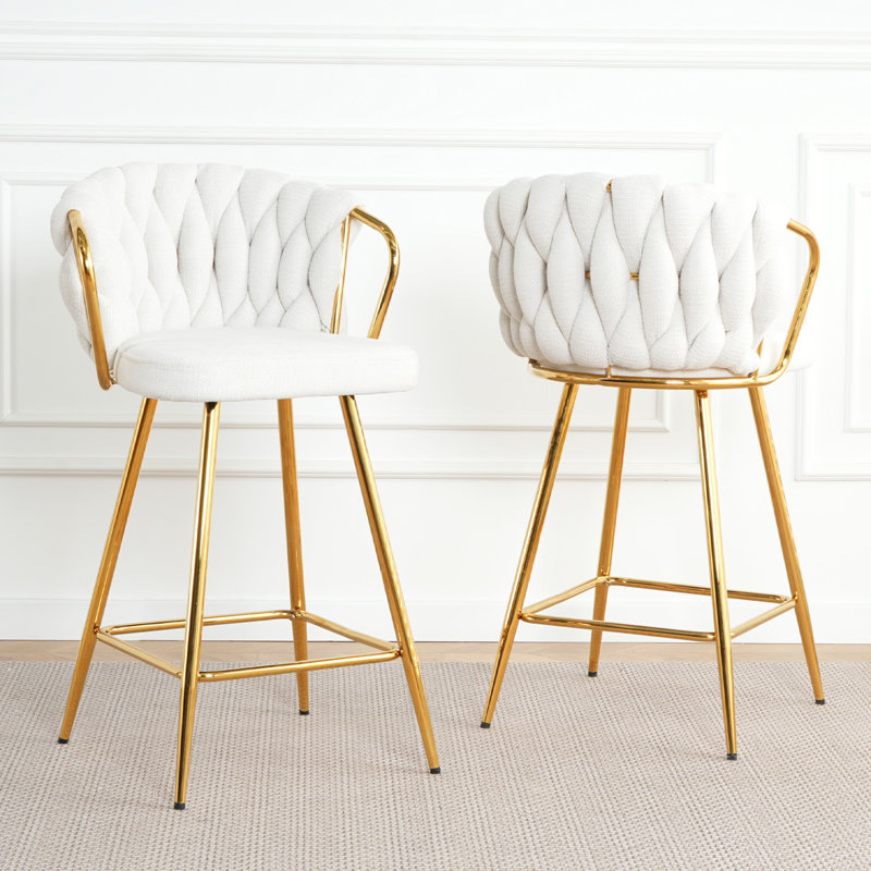 Tabourets de bar Rukja, Blanc