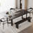Black Rectangular Solid Wood Dining Table-1384759604