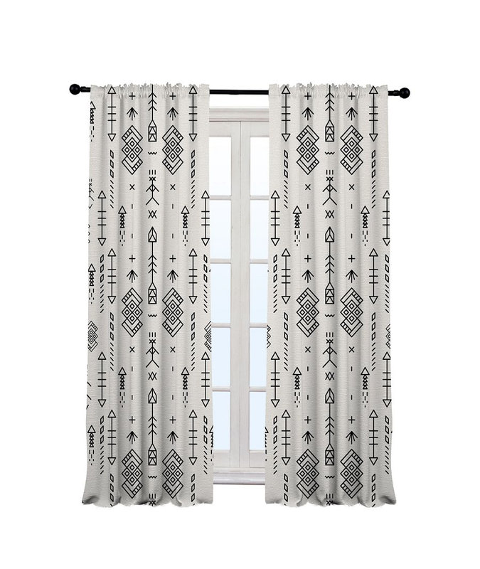Anjelita Blackout Curtain Single Panel, 140cm Width x 175cm Drop, White