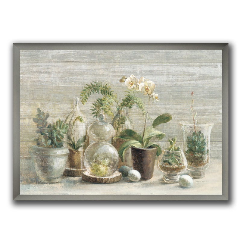 « composition de orchidées », reproduction d’image sur toile, H 36 po x l 46 po x P 1,5 po, Cadre argenté