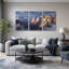«Red Sandstone Canyon Clrif in Morning Mist», ensemble de 3 toiles murales-688476040