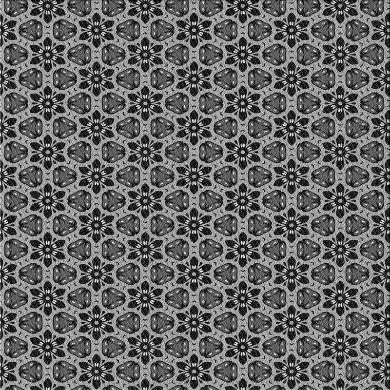 Tapis 100% à motifs lavables à la machine 2989 WSH-PAT3077-GRY, Carré 5 pi