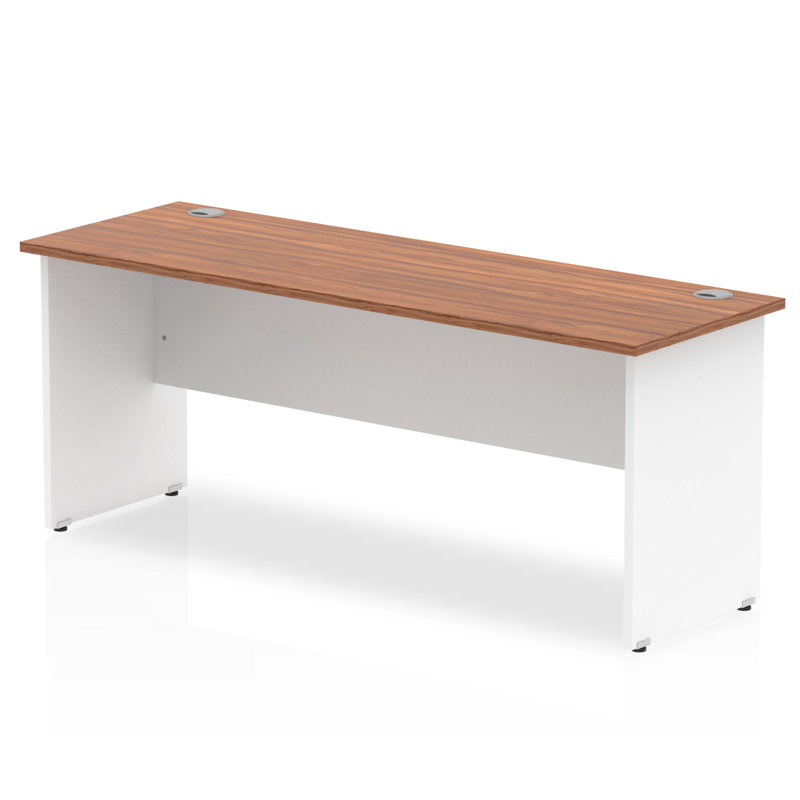 Impulse Computer Desk, White, 73cm H x 180cm W x 60cm D, Walnut