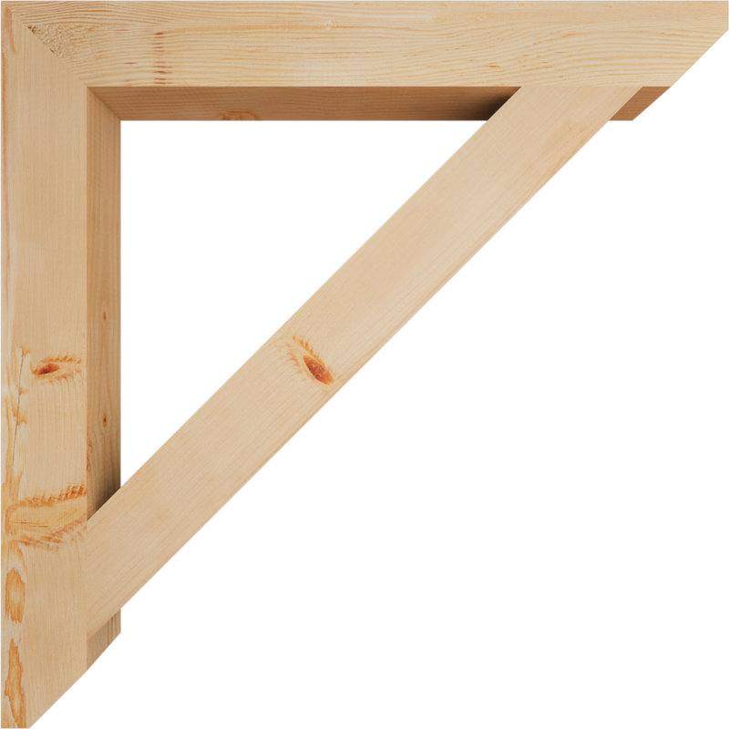 Support traditionnel en bois rustique à lattes, Sapin de Douglas, H 34 po x l 3,5 po x P 34 po
