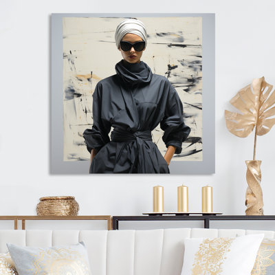 Silhouette noire et grise classique III - art mural en métal Dior