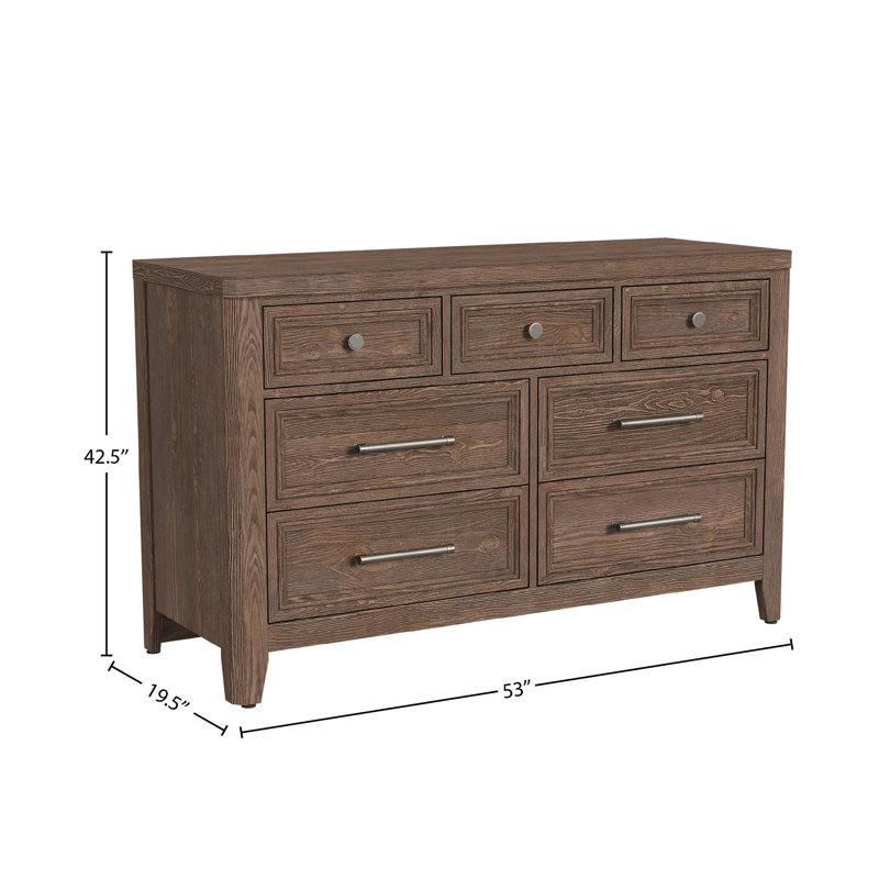 Commode 7 tiroirs Jemma, Brun récolte