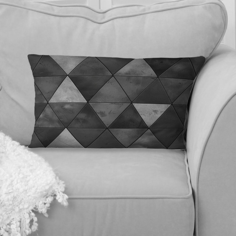 Coussin lombaire Mid-Century Black Triangle II