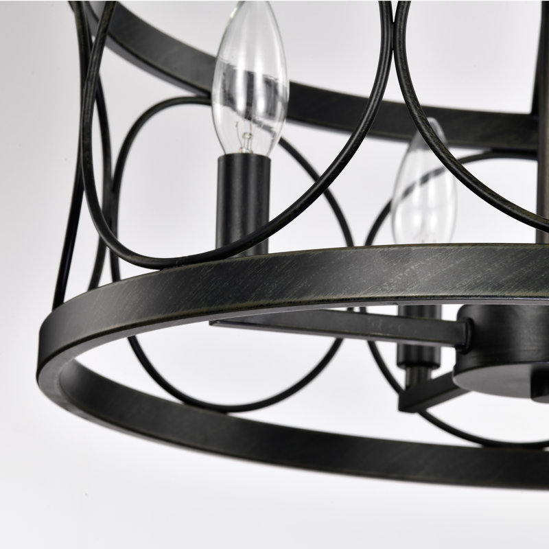Lustre rond / ovale à 4 lumières de style africain Africia