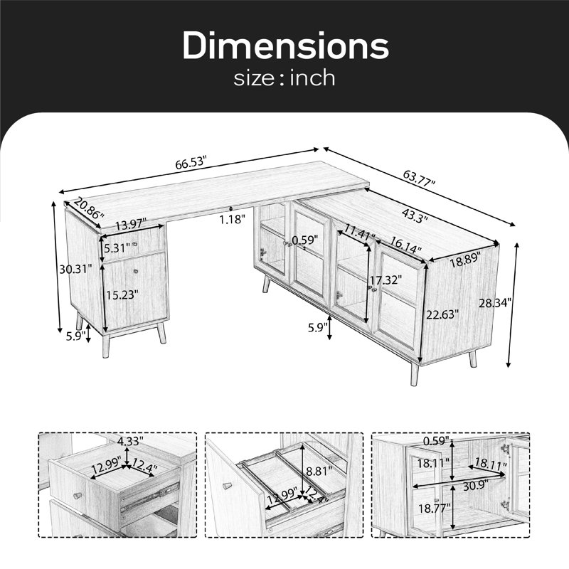 Kuuipo L-Shaped Computer Desk