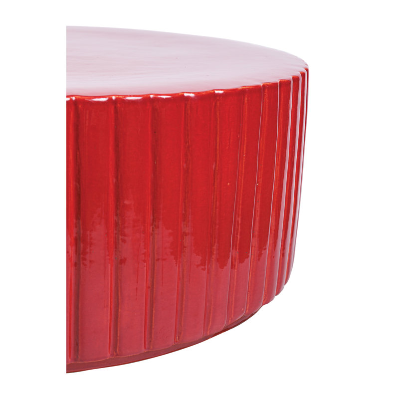 Flute Outdoor Round Side Table, Plum Gloss