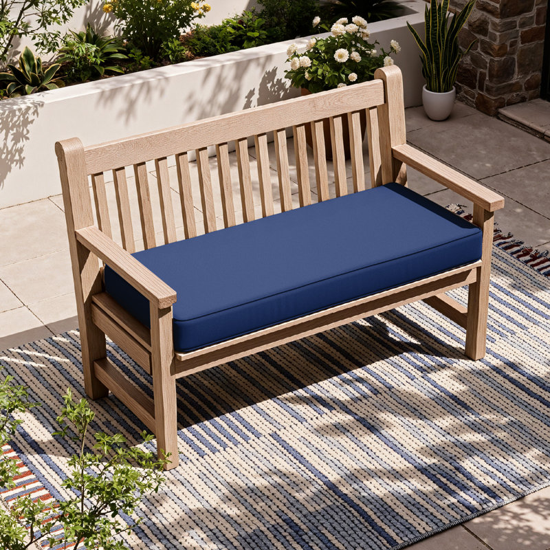 Outdoor 3.5'' Bench Cushion 36 X 18 Indoor And Outdoor Seat Cushions, 36" W x 18" D, Blue