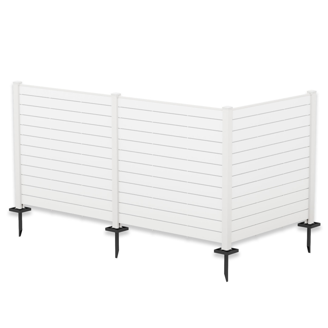 Kozyard 50"w X 47"h Outdoor Privacy Screens - Air Conditioner Fence Panels  (3 White Panels) Kozyard