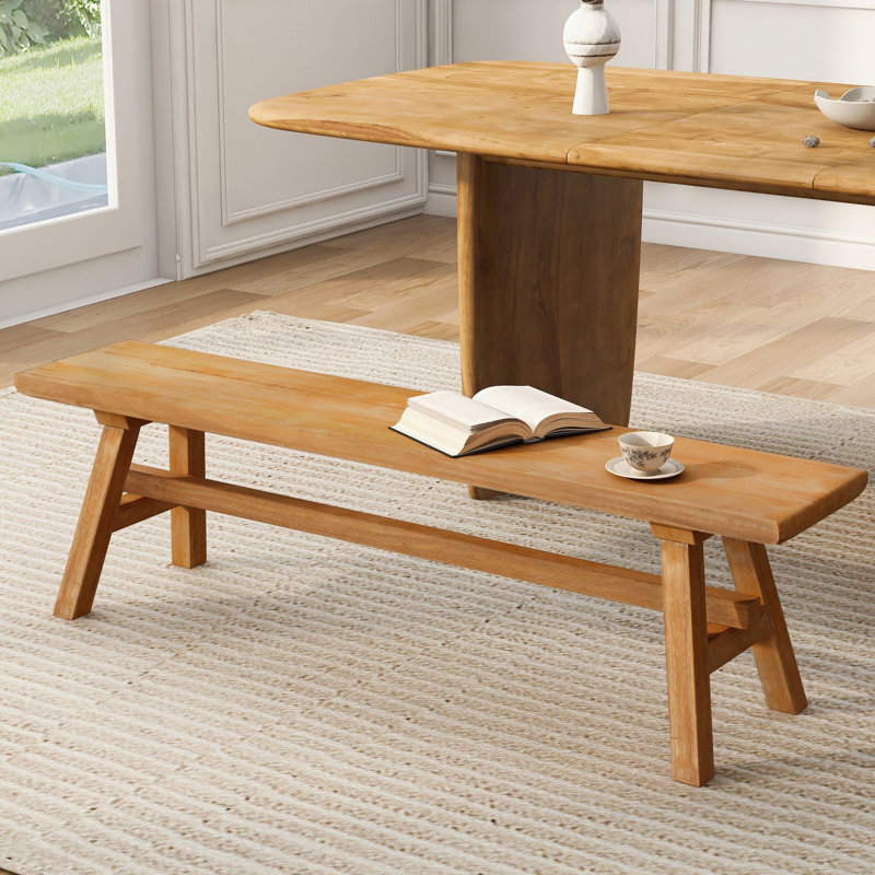 Banc en bois massif, banc d'entrée de ferme de 39 pouces, banc de rangement rustique pour l'intérieur, finition naturelle