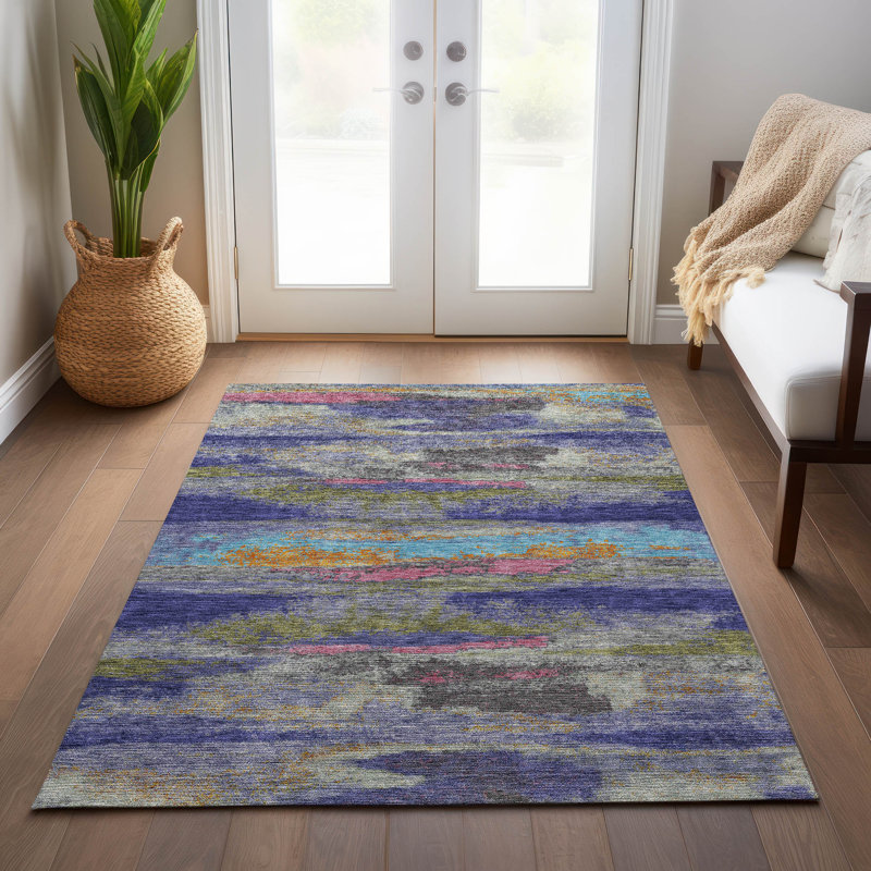 Tapis rectangulaire Aleighna avec envers antidérapant, Rectangle 9 pi x 12 pi